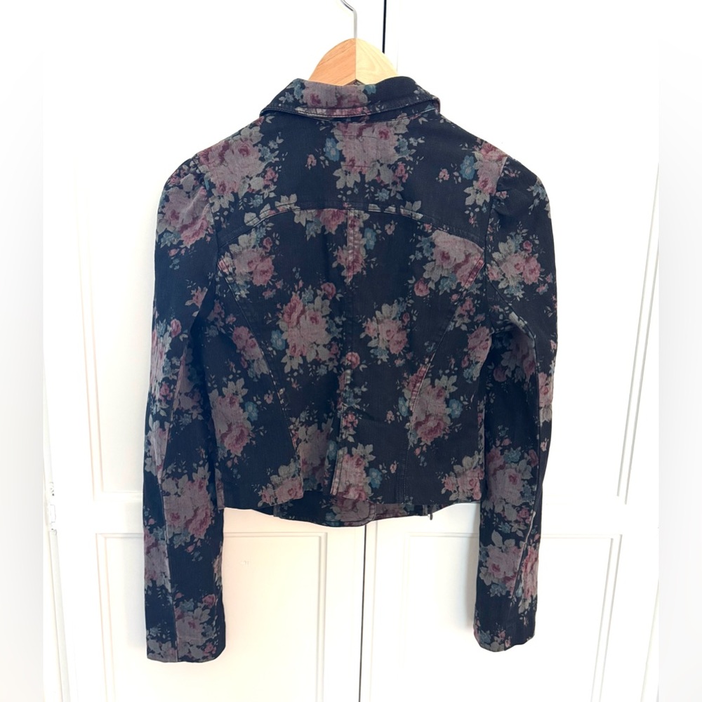Free People Floral Distressed Y2K Cropped Blazer - Picture 7 of 9